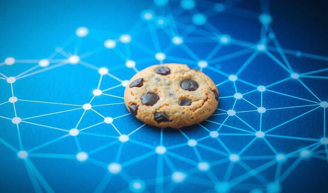 Representación visual de una cookie de internet como un pequeño archivo de datos