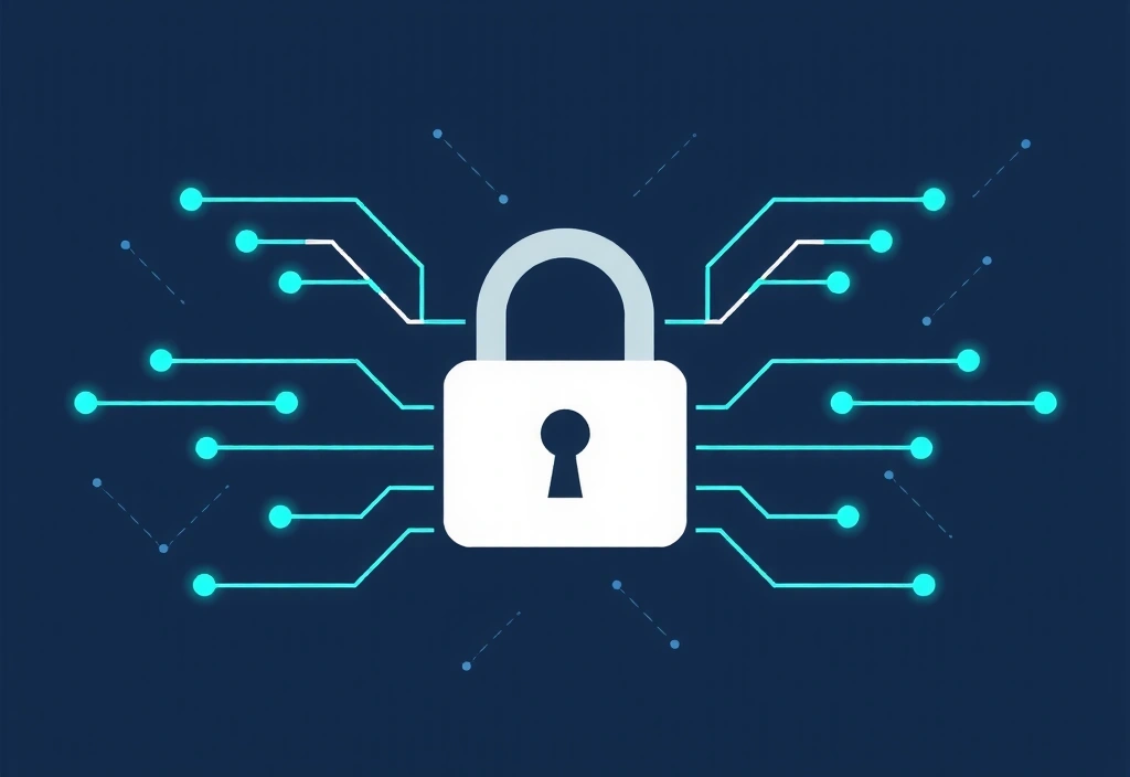 Ilustración de la protección de datos y la privacidad en línea.
